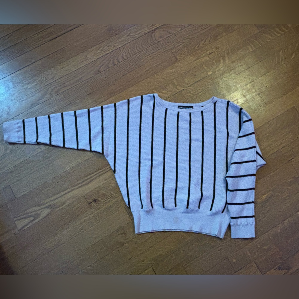 Striped Light Pink and Black Sweater